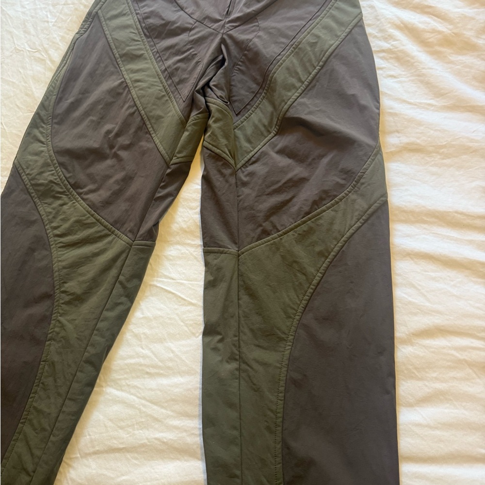 Miaou Two-Tone Cargo Jeans in Olive and Dark Gray